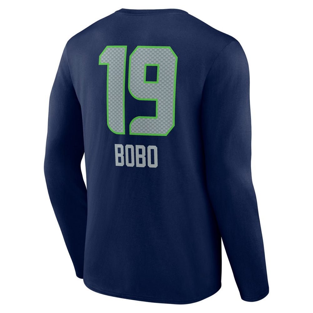 Jake Bobo Seattle Seahawks Team Wordmark Player Name & Number Long Sleeve T-Shirt - College Navy discount