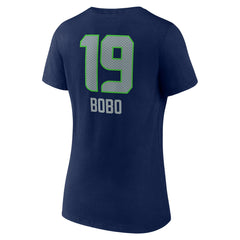 Jake Bobo Seattle Seahawks Women's Team Wordmark Player Name & Number V-Neck T-Shirt - College Navy on sale