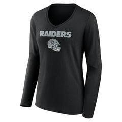 Tyree Wilson Las Vegas Raiders Women's Team Wordmark Player Name & Number Long Sleeve V-Neck T-Shirt - Black discount