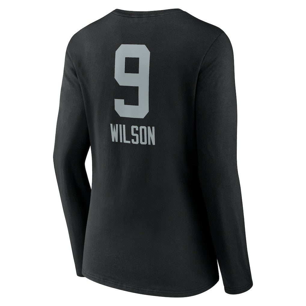Tyree Wilson Las Vegas Raiders Women's Team Wordmark Player Name & Number Long Sleeve V-Neck T-Shirt - Black discount