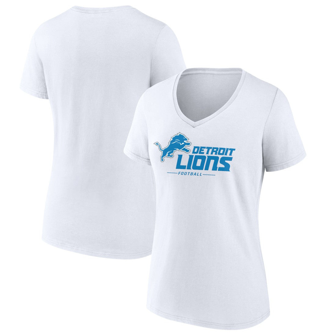 Detroit Lions Women's Lock Up V-Neck T-Shirt - White cheap