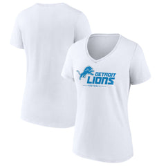Detroit Lions Women's Lock Up V-Neck T-Shirt - White cheap