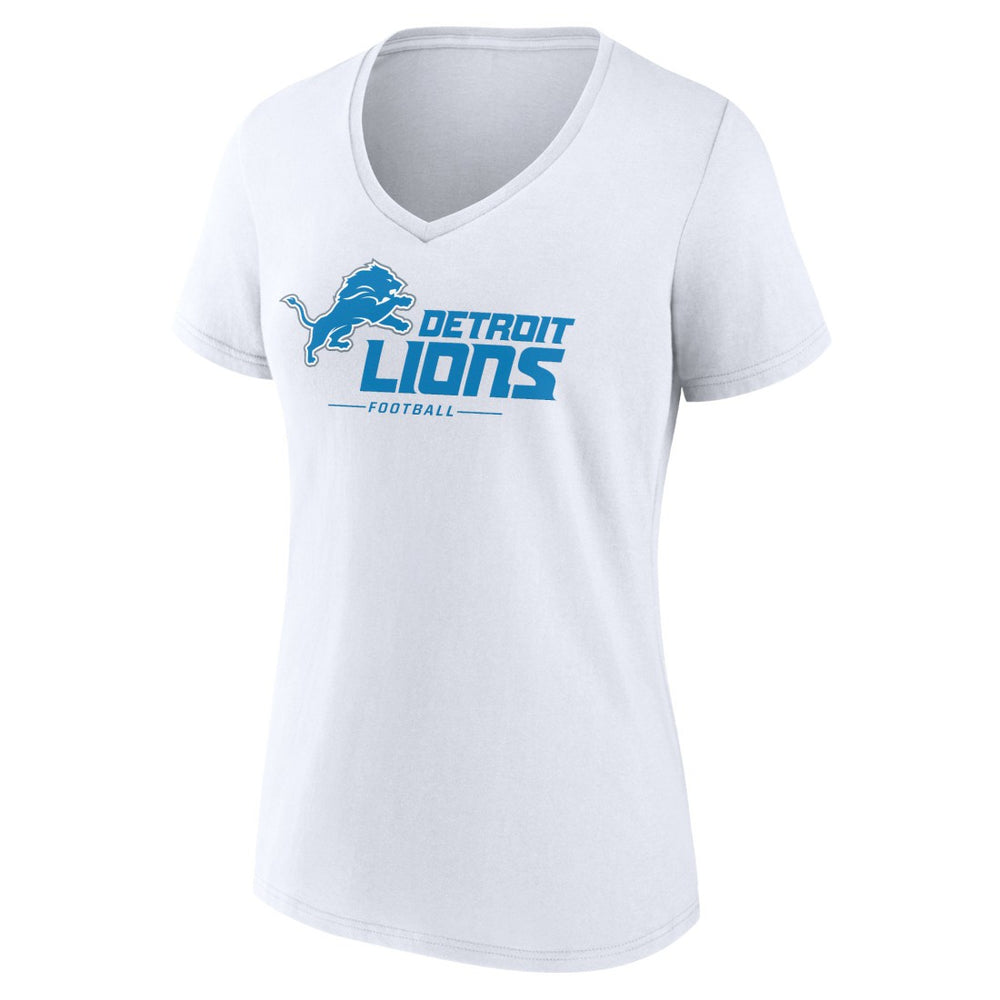 Detroit Lions Women's Lock Up V-Neck T-Shirt - White cheap
