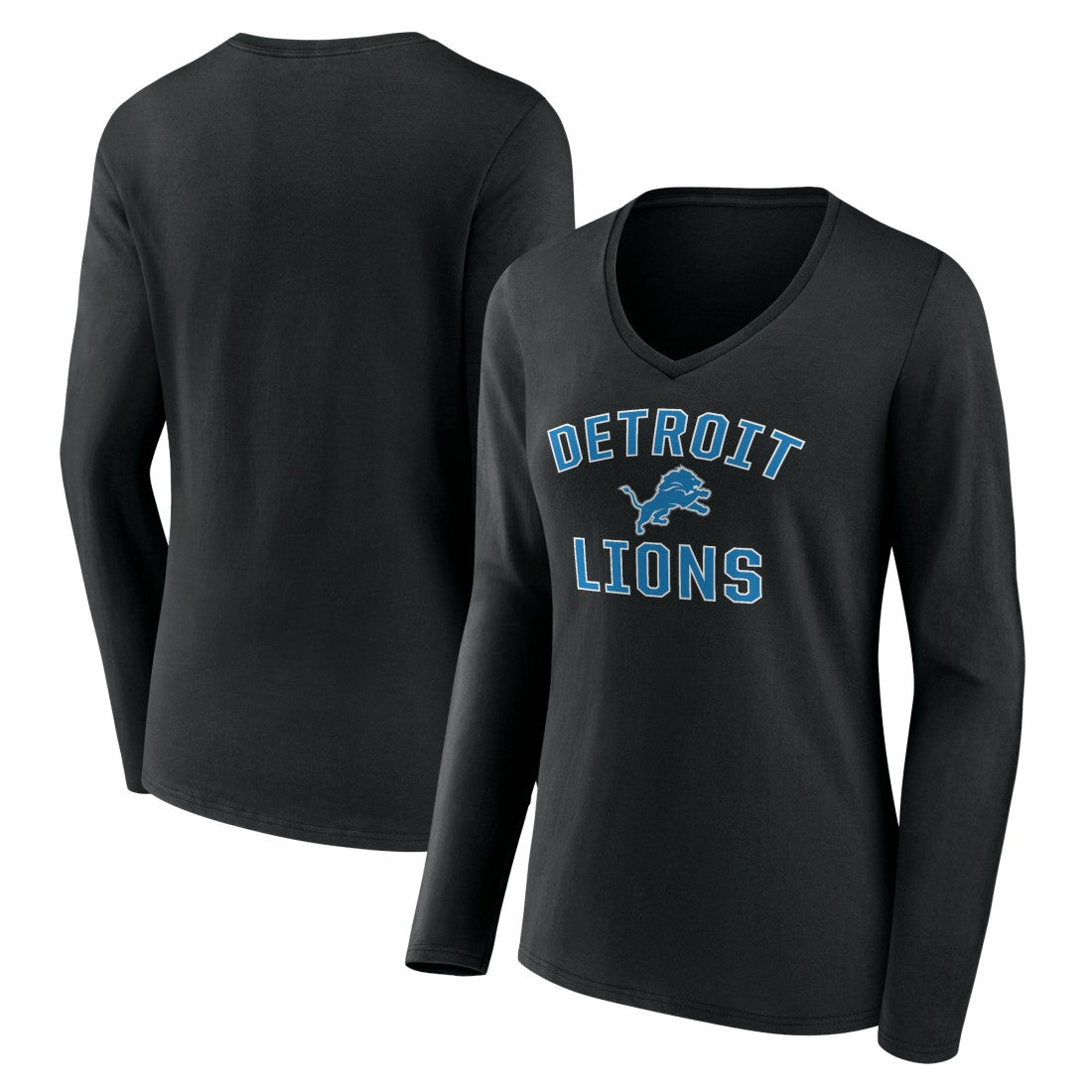 Detroit Lions Women's Victory Arch V-Neck Long Sleeve T-Shirt - Black online