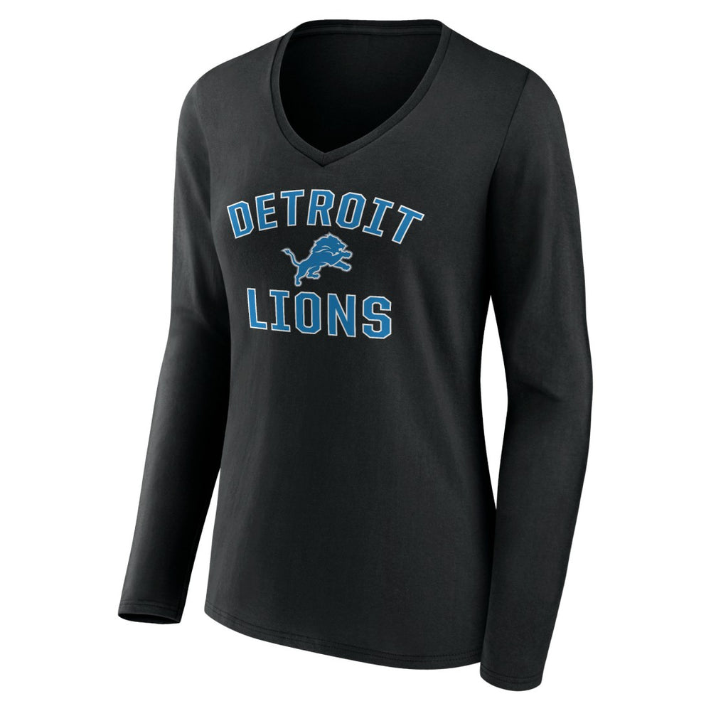 Detroit Lions Women's Victory Arch V-Neck Long Sleeve T-Shirt - Black online