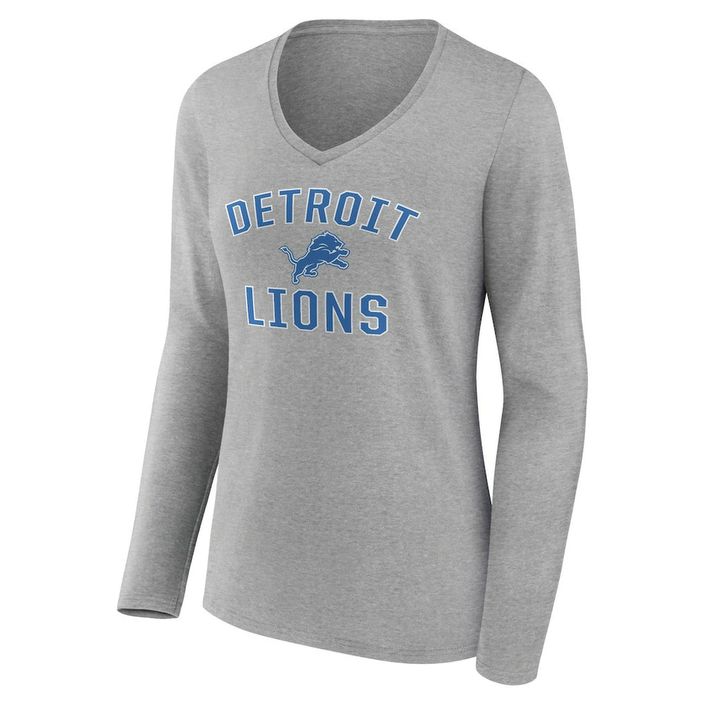 Detroit Lions Women's Victory Arch V-Neck Long Sleeve T-Shirt - Gray sale