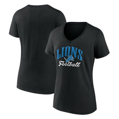 Detroit Lions Women's Victory Script V-Neck T-Shirt - Black cheap