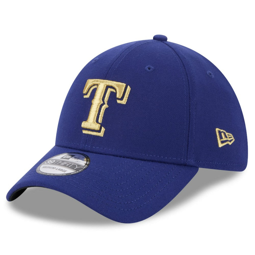 Texas Rangers 2024 Gold Collection 39THIRTY Flex Hat Royal