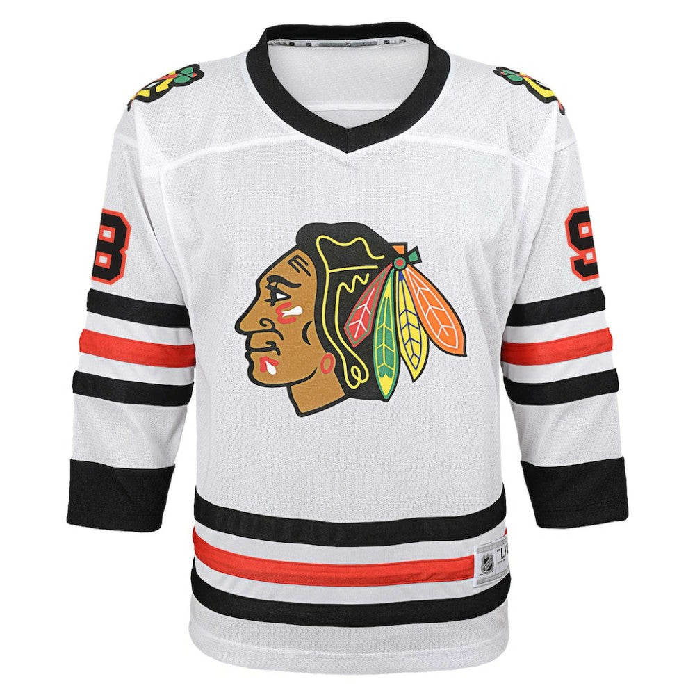 Connor Bedard Chicago Blackhawks Youth Away Replica Player Jersey - White Jerseys