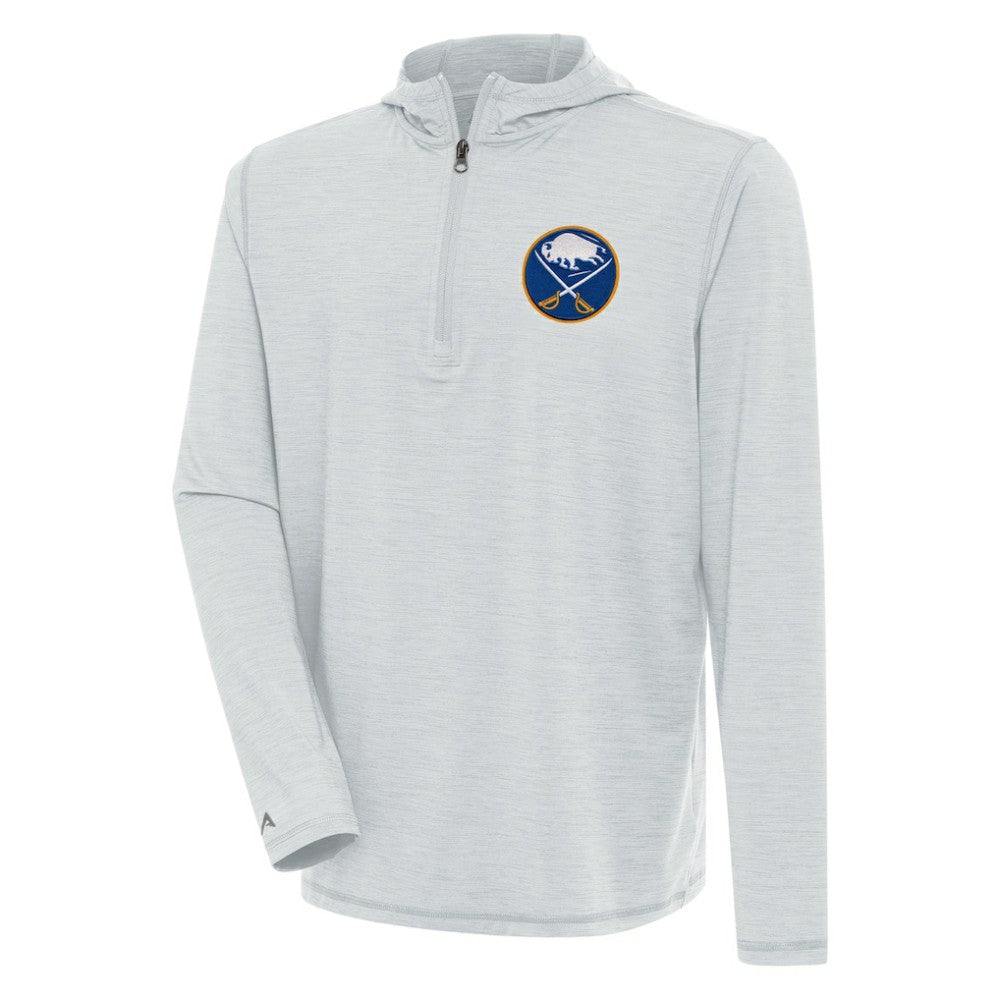 Buffalo Sabres Antigua Tidy Quarter-Zip Pullover Hoodie - Heather Gray Hoodies