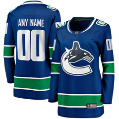 Vancouver Canucks Fanatics Women's Breakaway Custom Jersey - Blue Jerseys
