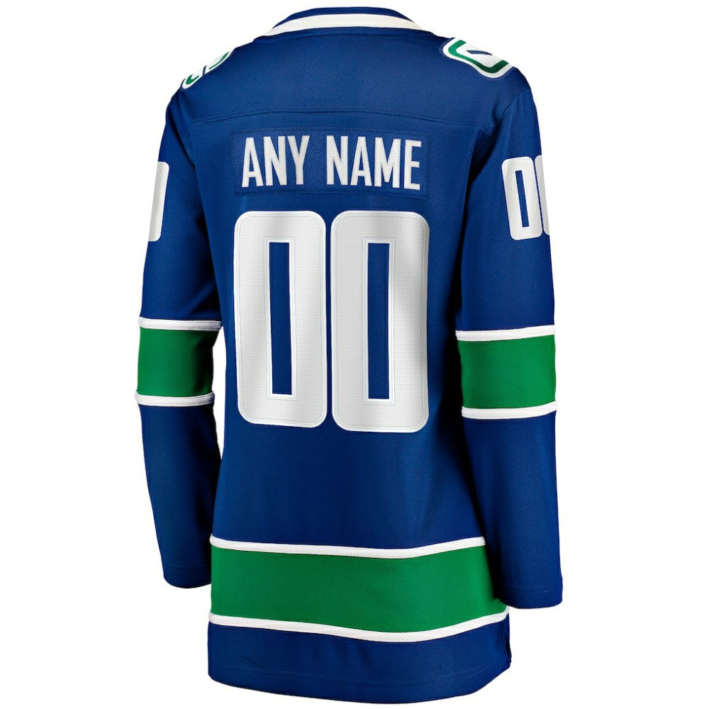 Vancouver Canucks Fanatics Women's Breakaway Custom Jersey - Blue Jerseys