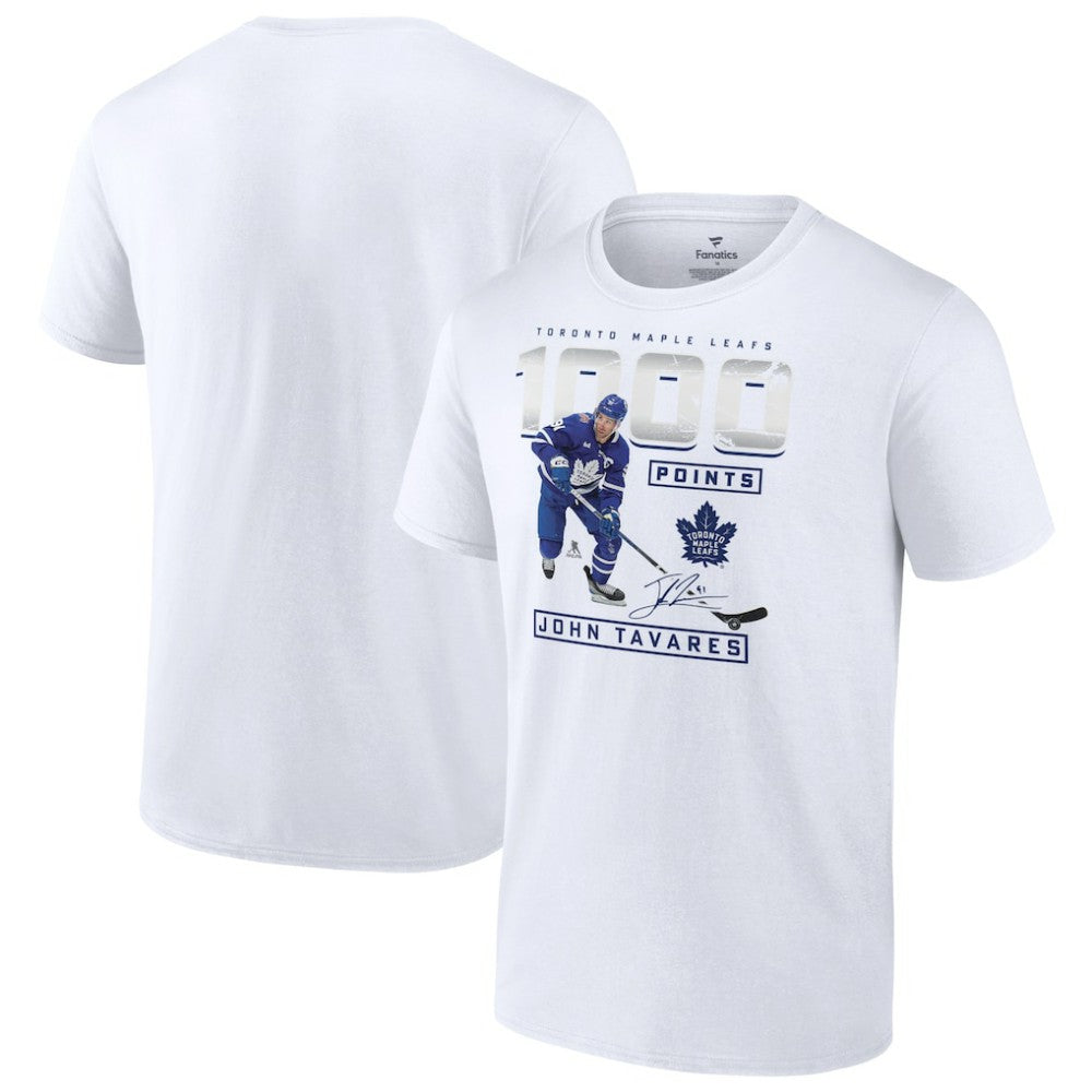 John Tavares Toronto Maple Leafs 1,000 Career Points T-Shirt - White T-shirts