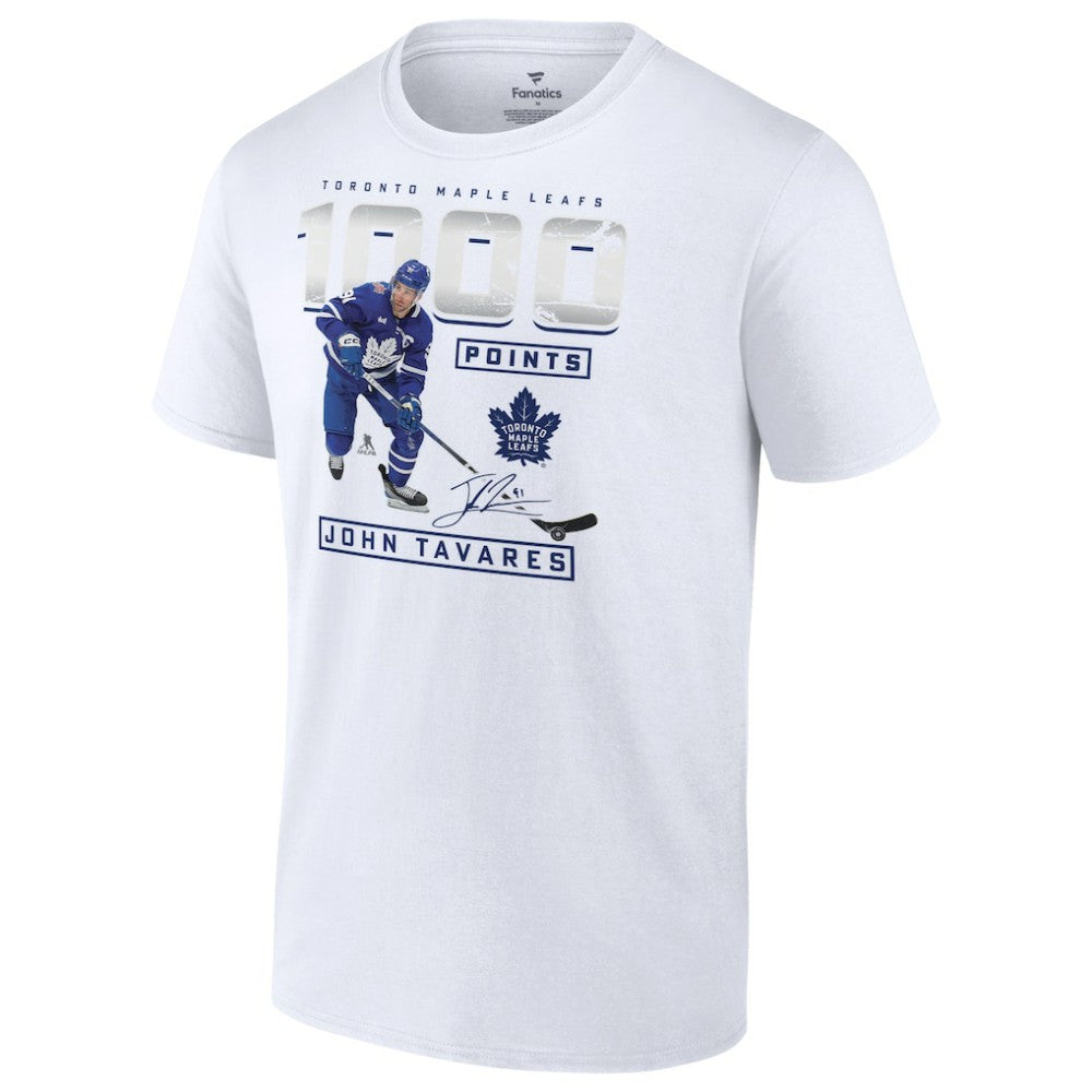 John Tavares Toronto Maple Leafs 1,000 Career Points T-Shirt - White T-shirts