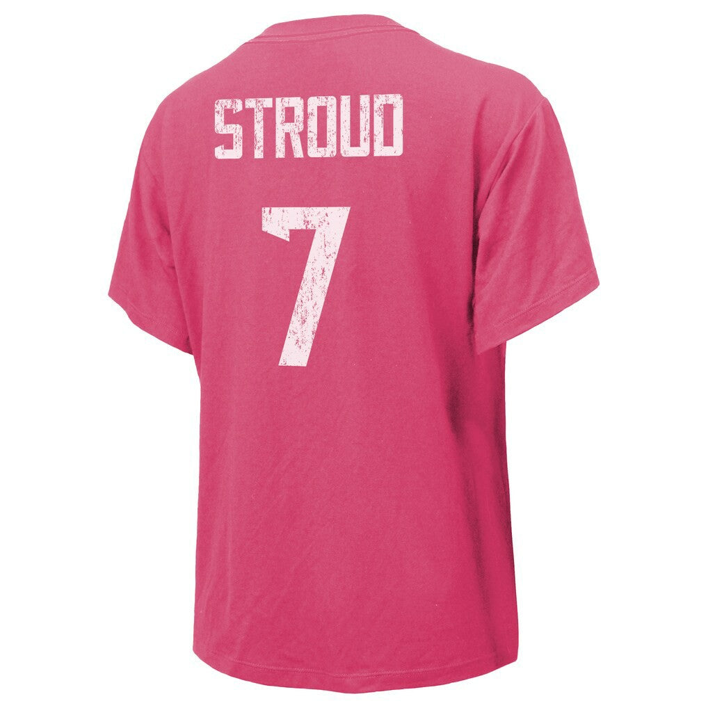 C.J. Stroud Houston Texans Majestic Threads Women's Name & Number T-Shirt - Pink discount