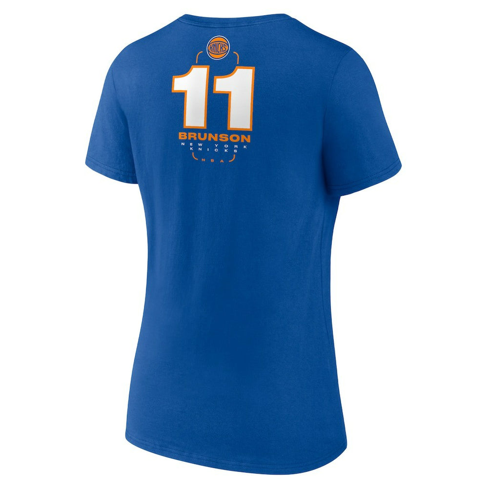 Jalen Brunson New York Knicks Women's Behind The Back Name & Number V-Neck T-Shirt - Royal sale