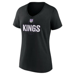 Domantas Sabonis Sacramento Kings Women's Behind The Back Name & Number V-Neck T-Shirt - Black sale