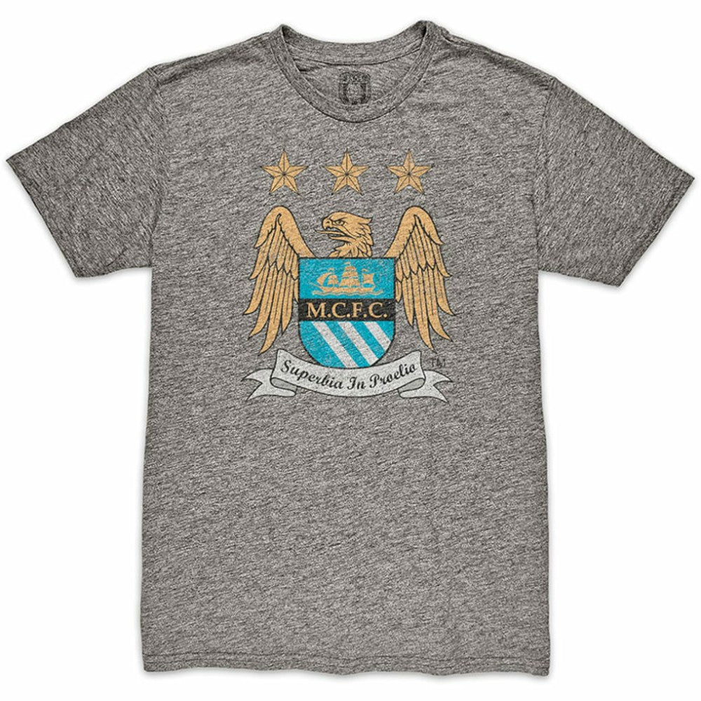 Manchester City 1863FC Retro Crest T-Shirt - Heather Gray shop
