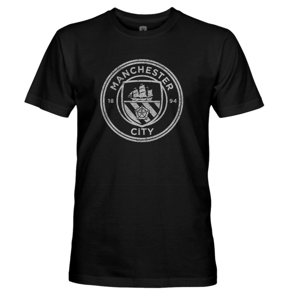 Manchester City 1863FC Mono Crest Slub T-Shirt - Black online