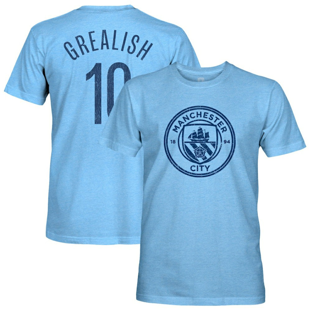 Jack Grealish Manchester City 1863FC Player Name & Number Twisted Tri-Blend Slub T-Shirt - Sky Blue shop