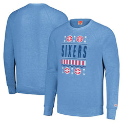 Philadelphia 76ers Homage Unisex Holiday Raglan Pullover Sweatshirt - Light Blue discount