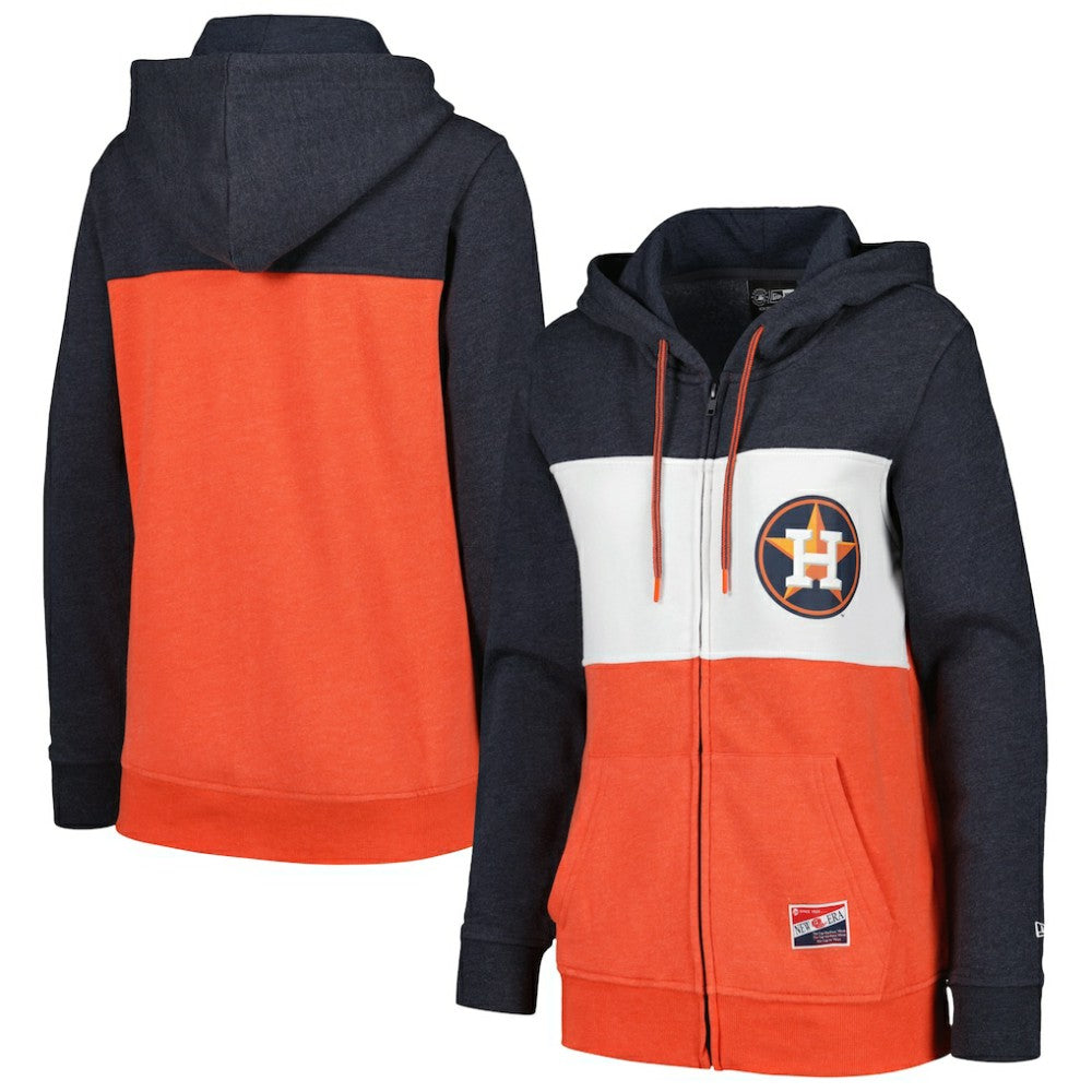 Houston Astros Women's Color Block Full-Zip Hoodie Jacket Navy
