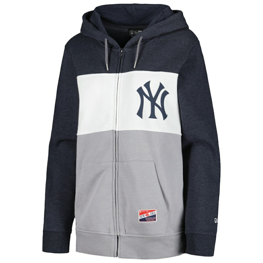 New York Yankees Women's Color Block Full-Zip Hoodie Jacket Navy