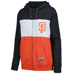 San Francisco Giants Women's Color Block Full-Zip Hoodie Jacket Black