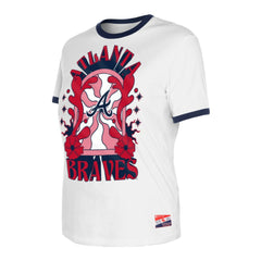 Atlanta Braves Women's Oversized Ringer T-Shirt White