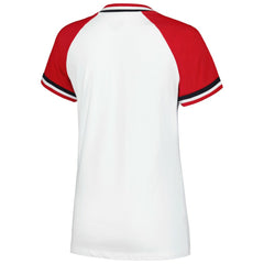 St. Louis Cardinals Women's Jersey Double Binding Raglan V-Neck T-Shirt White