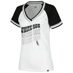 Chicago White Sox Women's Jersey Double Binding Raglan V-Neck T-Shirt White