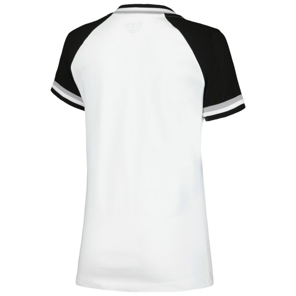 Chicago White Sox Women's Jersey Double Binding Raglan V-Neck T-Shirt White
