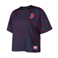 Boston Red Sox Women's Boxy Pinstripe T-Shirt Navy
