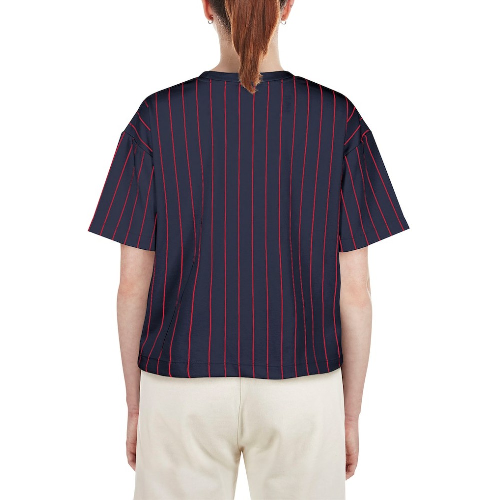 Boston Red Sox Women's Boxy Pinstripe T-Shirt Navy
