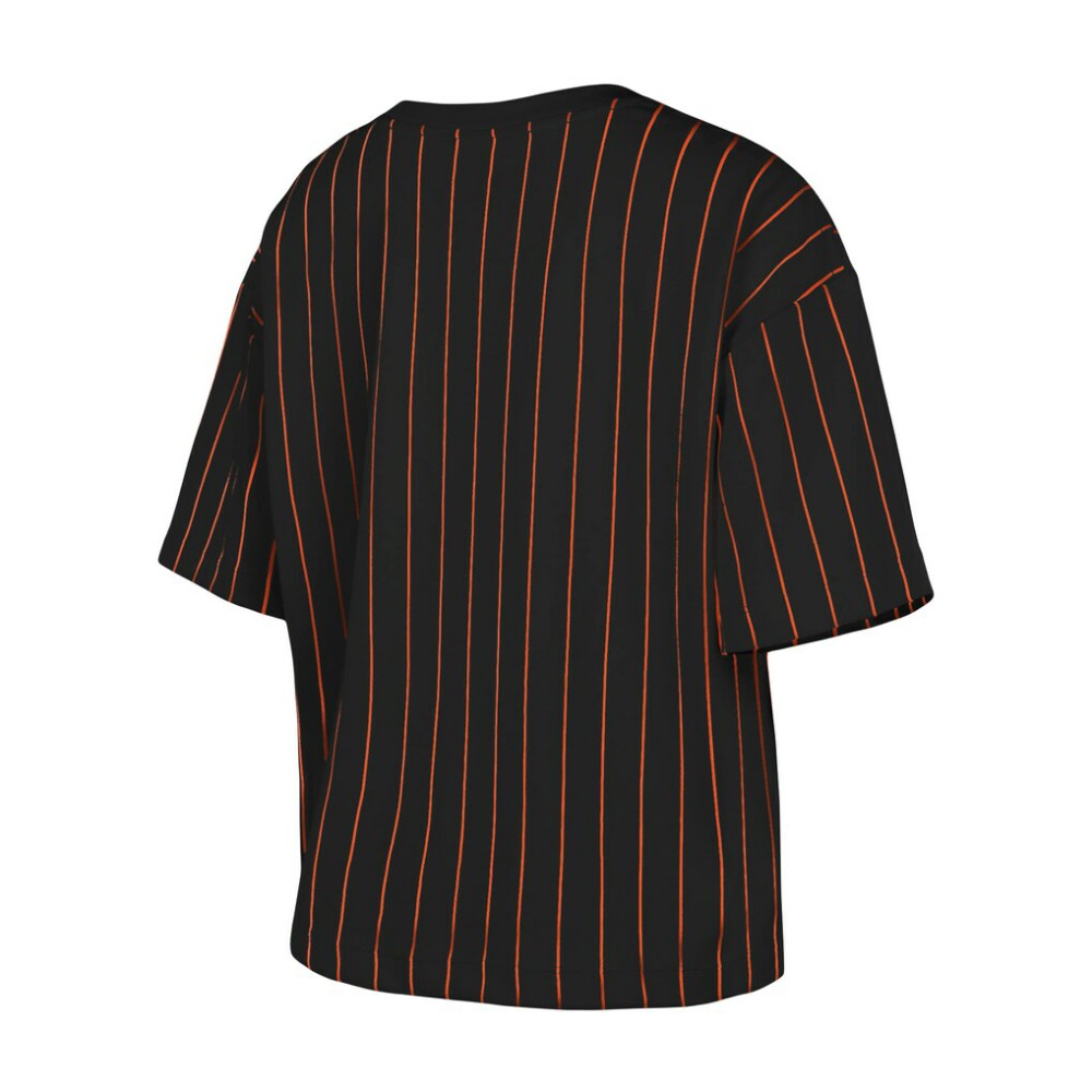 San Francisco Giants Women's Boxy Pinstripe T-Shirt Black