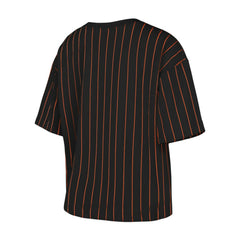 San Francisco Giants Women's Boxy Pinstripe T-Shirt Black