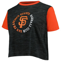 San Francisco Giants Women's Plus Size Crossover Back Cropped T-Shirt Black
