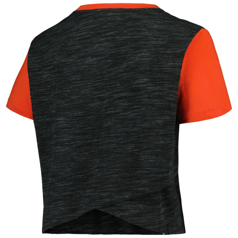 San Francisco Giants Women's Plus Size Crossover Back Cropped T-Shirt Black