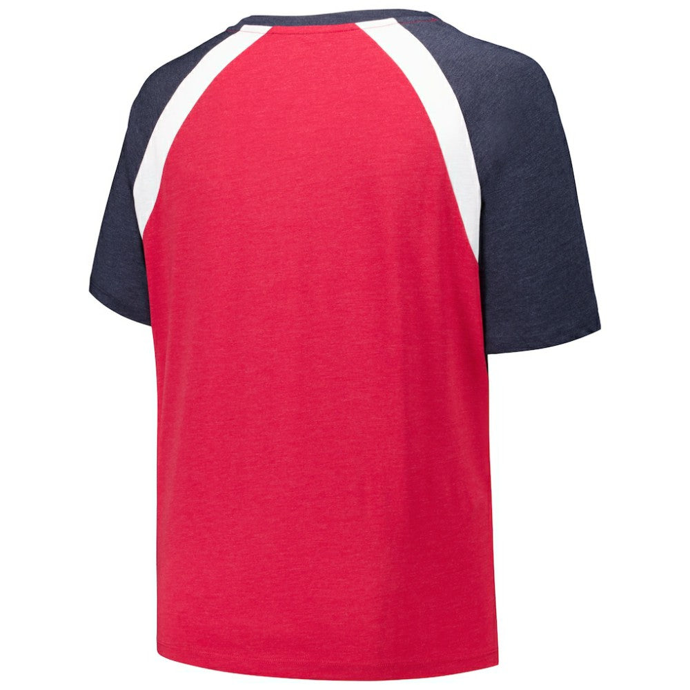 Atlanta Braves Women's Plus Size Raglan V-Neck T-Shirt Red