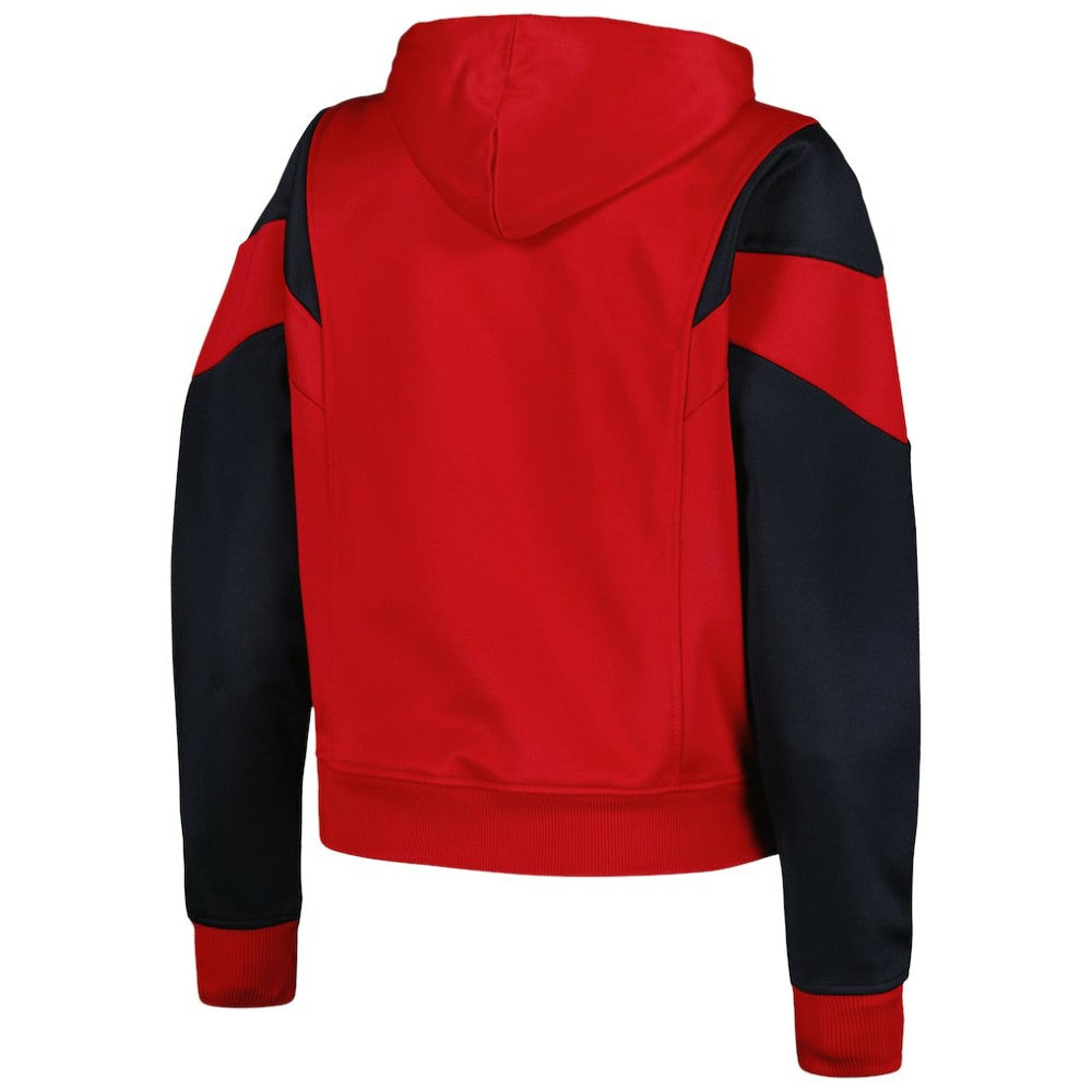 St. Louis Cardinals Women's Color Block Fleece Quarter-Zip Hoodie Red