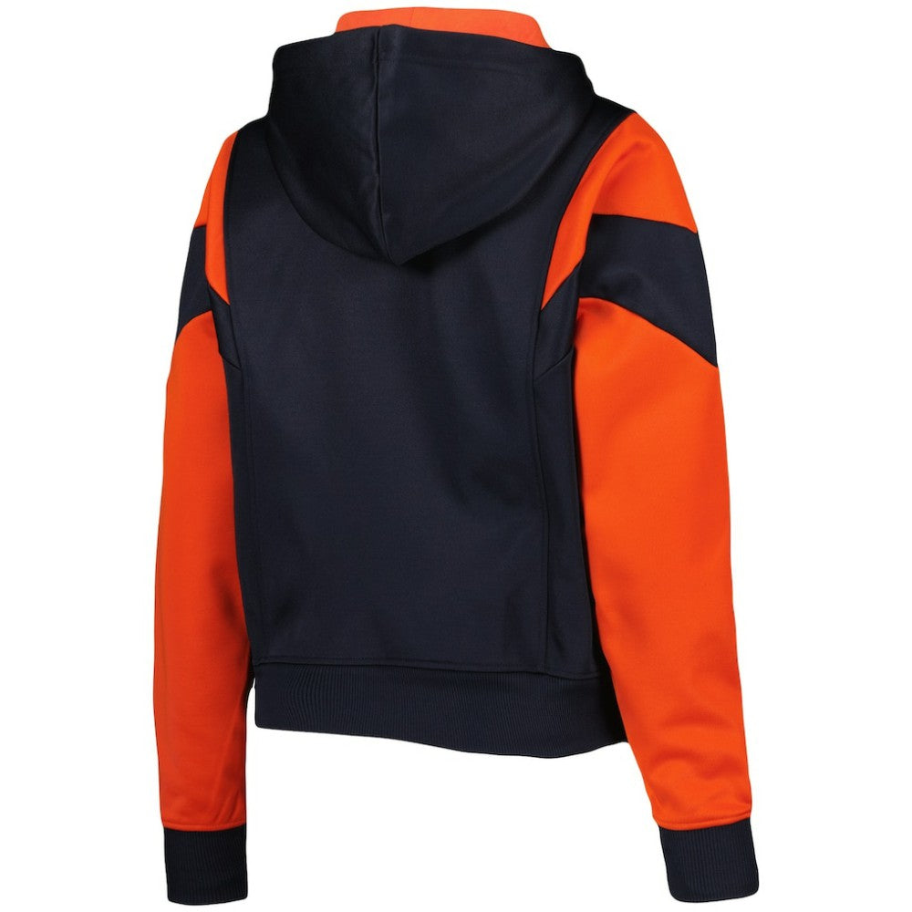 Houston Astros Women's Color Block Fleece Quarter-Zip Hoodie Navy