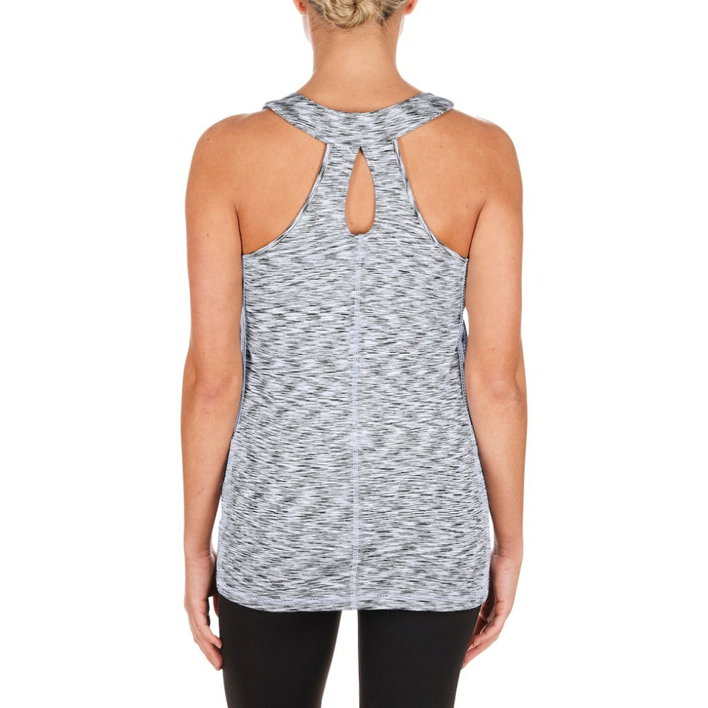 Chicago White Sox Women's Space Dye Keyhole Back Tank Top Black