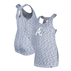 Atlanta Braves Women's Space Dye Keyhole Back Tank Top Navy