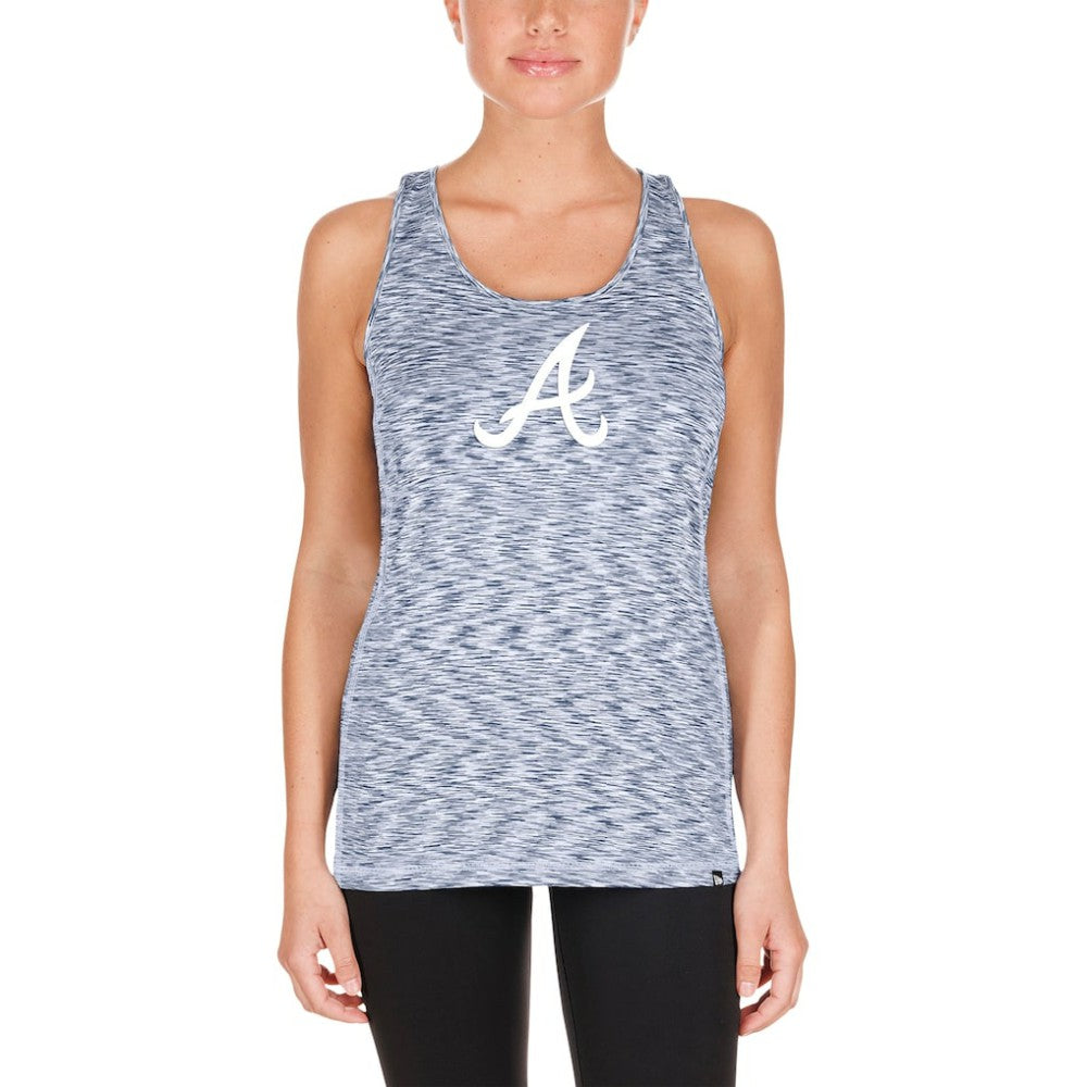 Atlanta Braves Women's Space Dye Keyhole Back Tank Top Navy