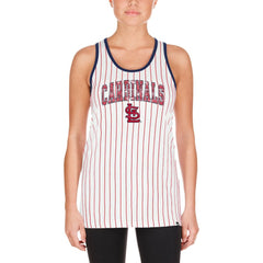 St. Louis Cardinals Women's Sequin Pinstripe Racerback Tank Top White