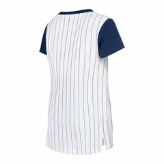Atlanta Braves Girls Youth Pinstripe T-Shirt White
