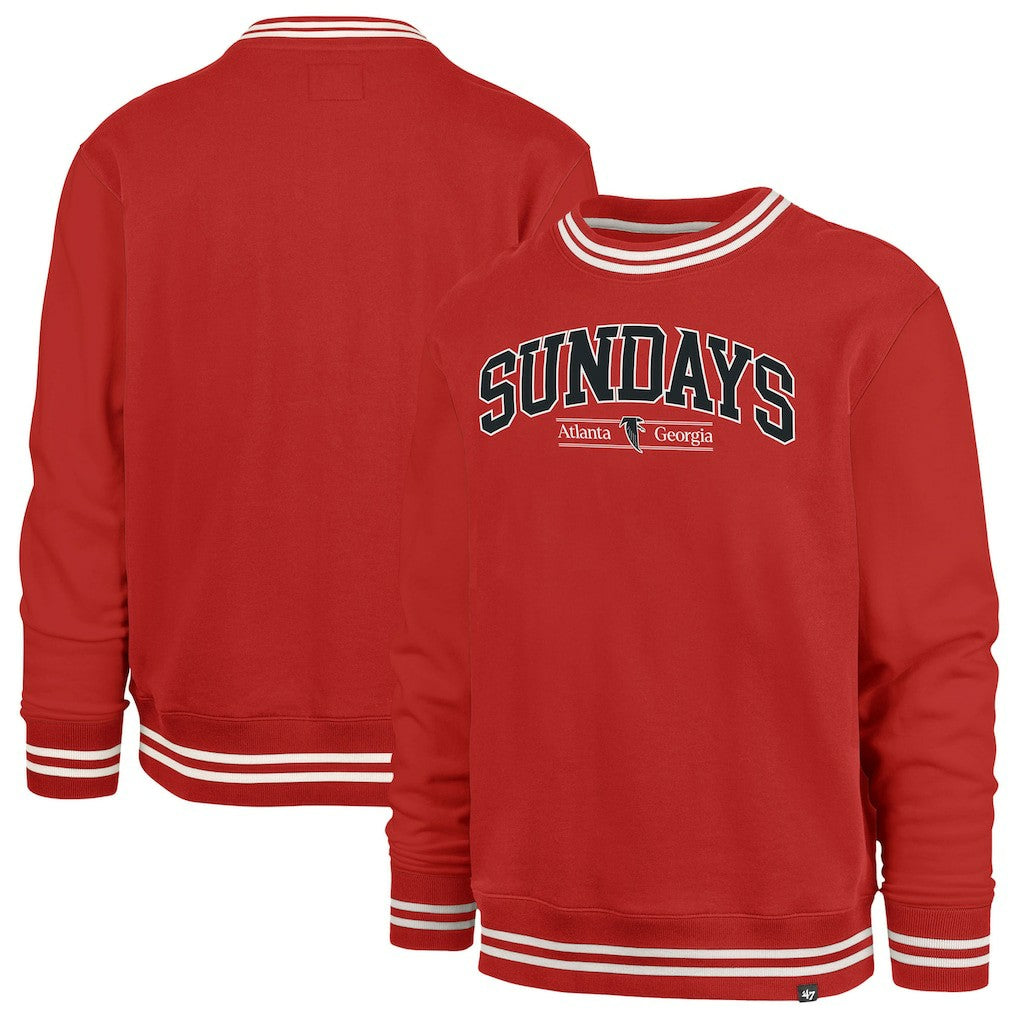 Atlanta Falcons '47 Sundays Clubhouse View Sierra Fleece Pullover Sweatshirt - Red on sale
