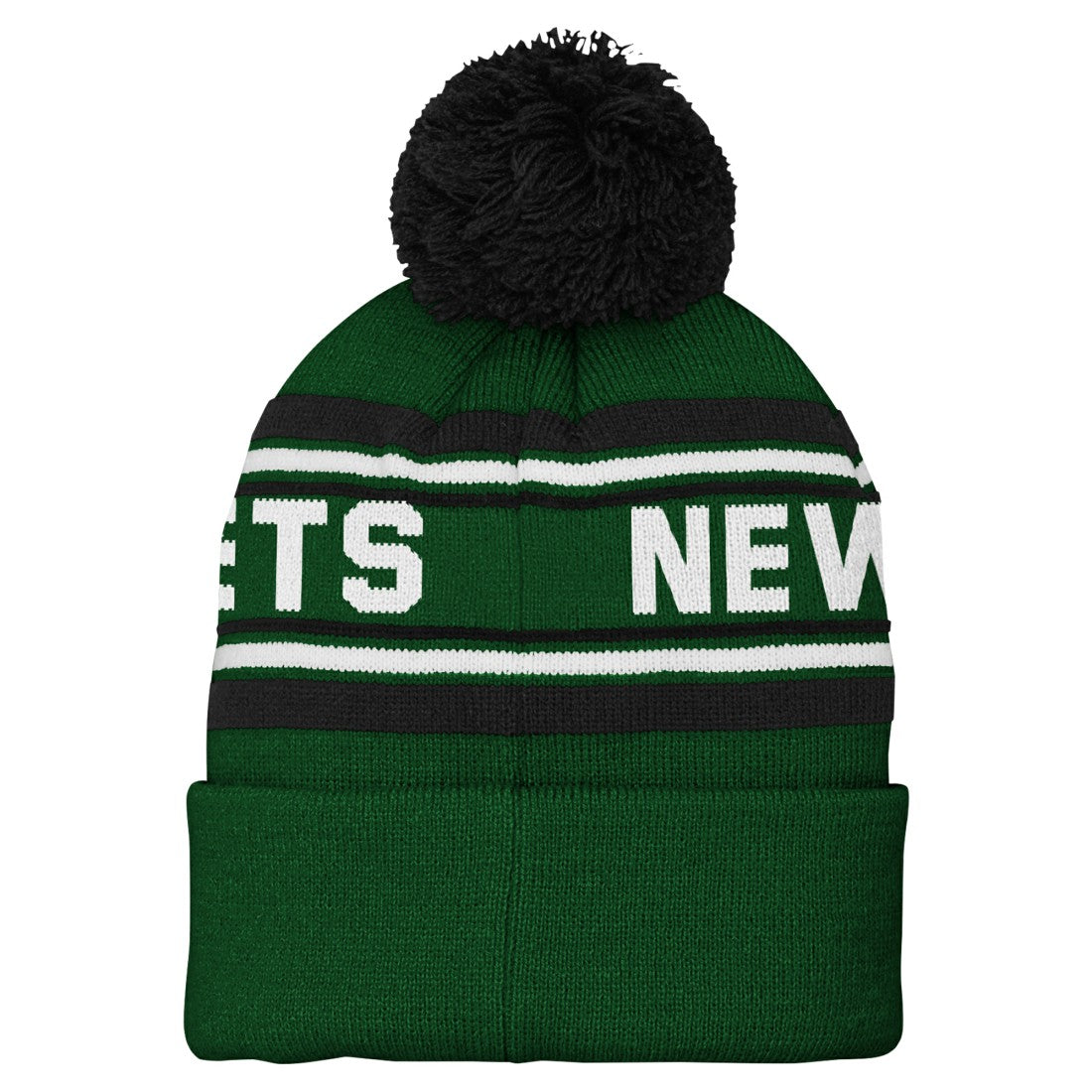 New York Jets Youth Jacquard Cuffed Knit Hat with Pom - Green for sale