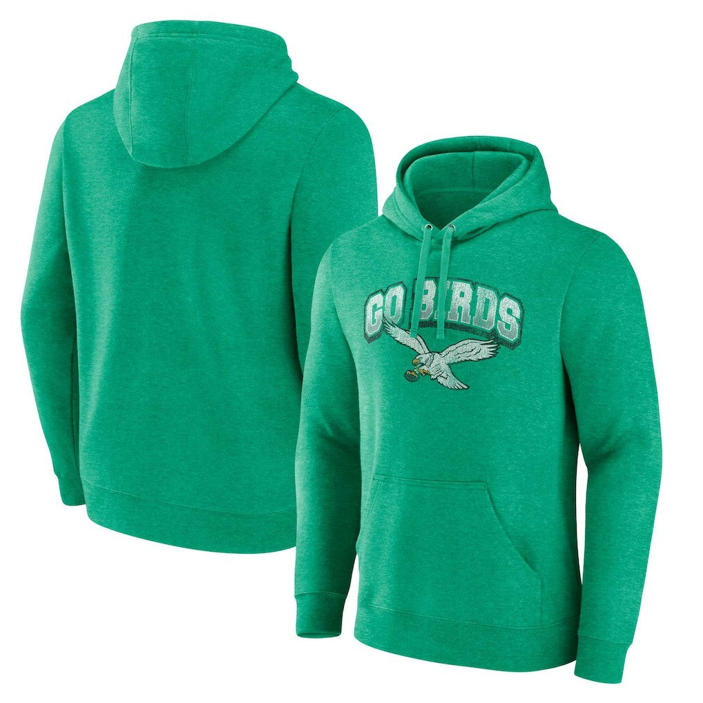 Philadelphia Eagles Gridiron Classics Go Birds Vintage Arch Pullover Hoodie - Kelly Green outlet