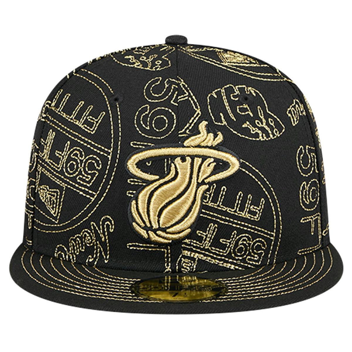 Miami Heat 59FIFTY Day Allover Print Stencil Fitted Hat - Black sale